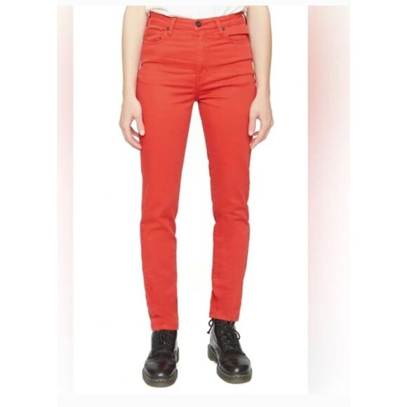 NEW Free People-Sandrine Rose~"Hi Skinny" Jeans~Blood Orange~NWT - Size 28 - Picture 1 of 6